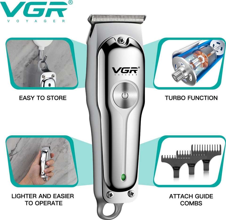 VGR V-071 Trimmer 120 min Runtime 4 Lengths Silver - Image 7