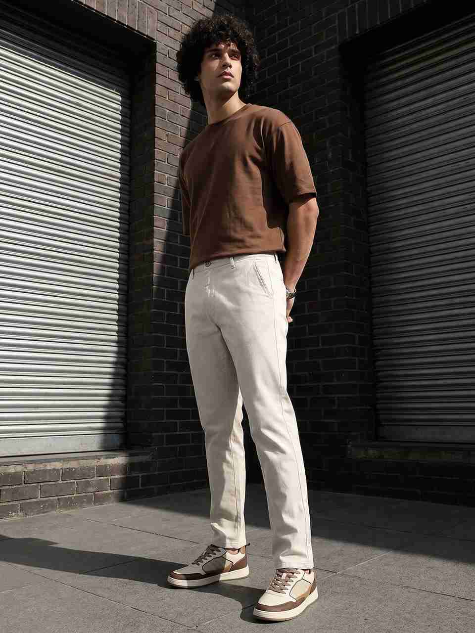 Roadster Men White Cotton Trousers - Image 5