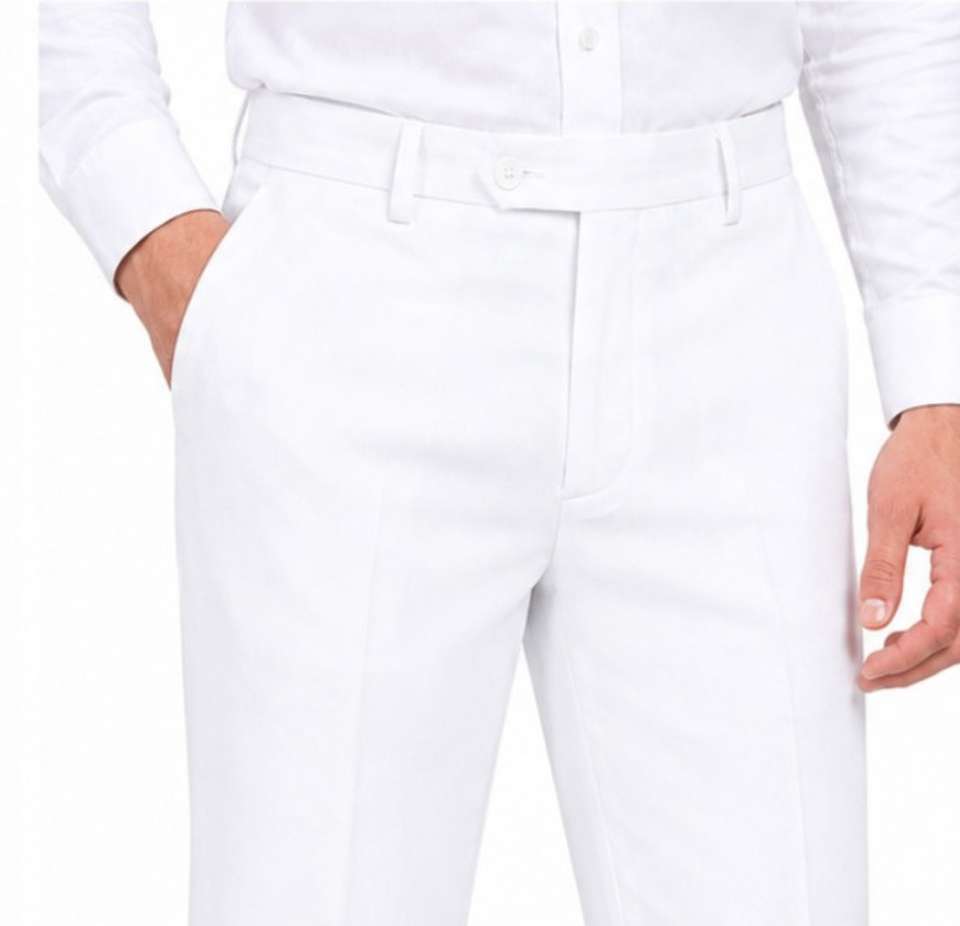 Surendra Men Straight Fit White Trousers - Image 8