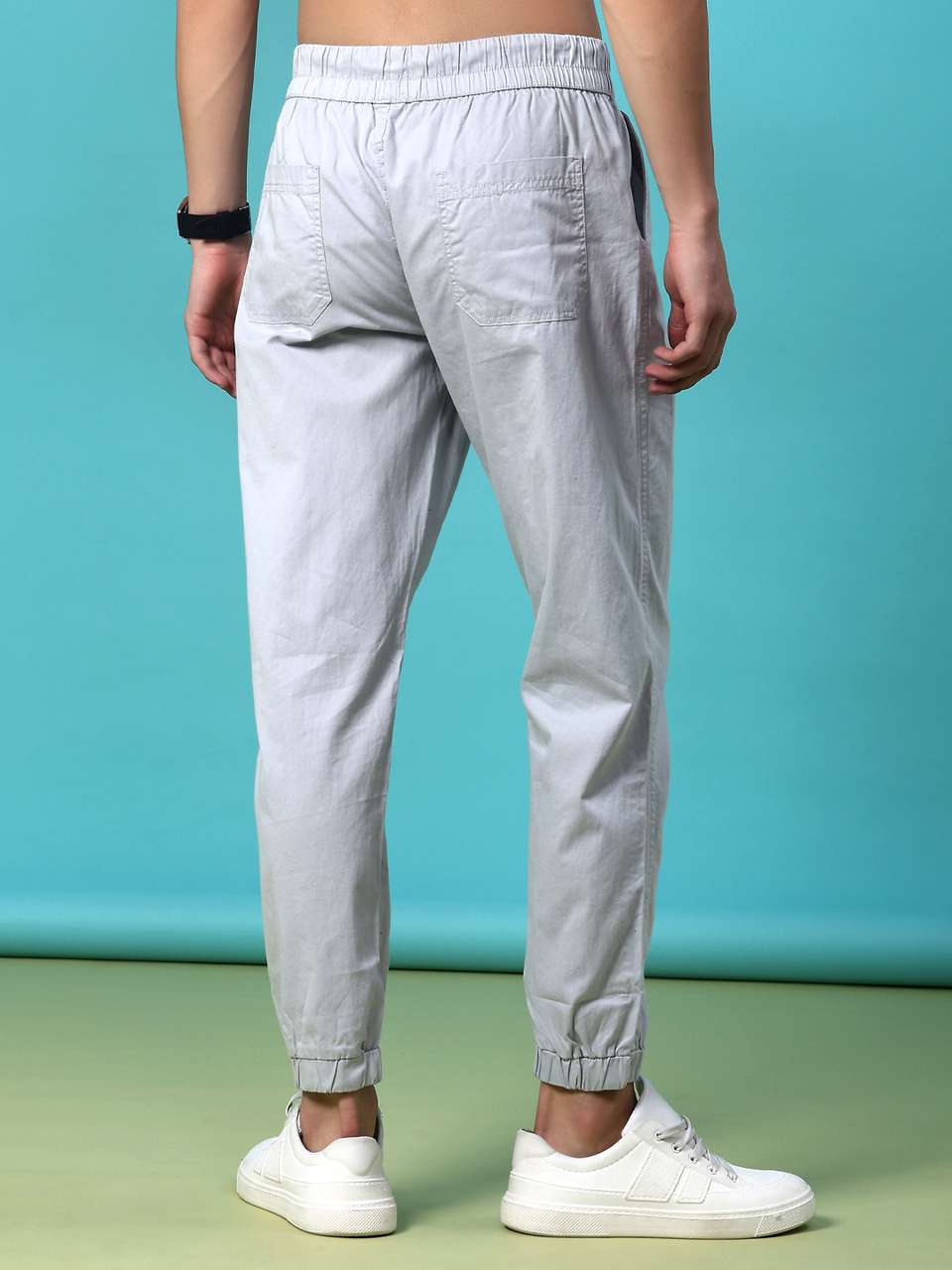 V-MART Men Grey Cotton Blend Trousers - Image 8