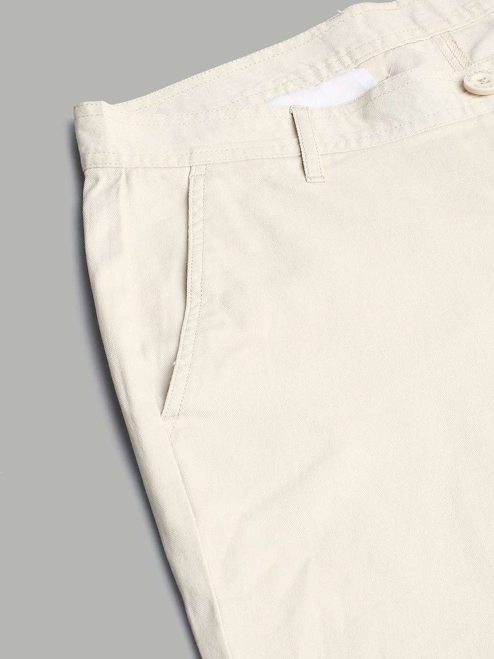 HERE&NOW Men Slim Fit Cream Trousers - Image 8