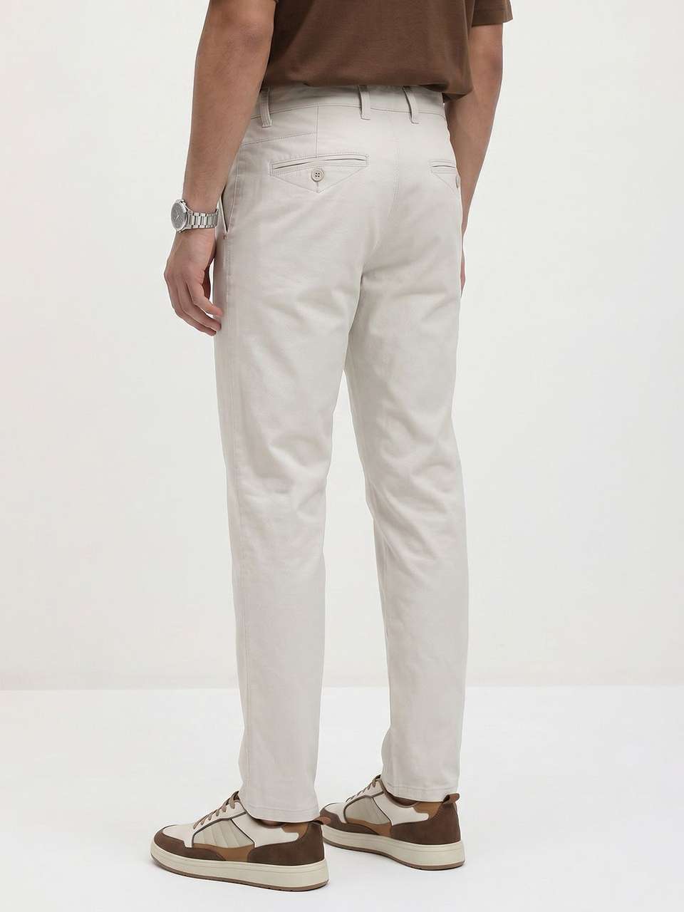 Roadster Men White Cotton Trousers - Image 7