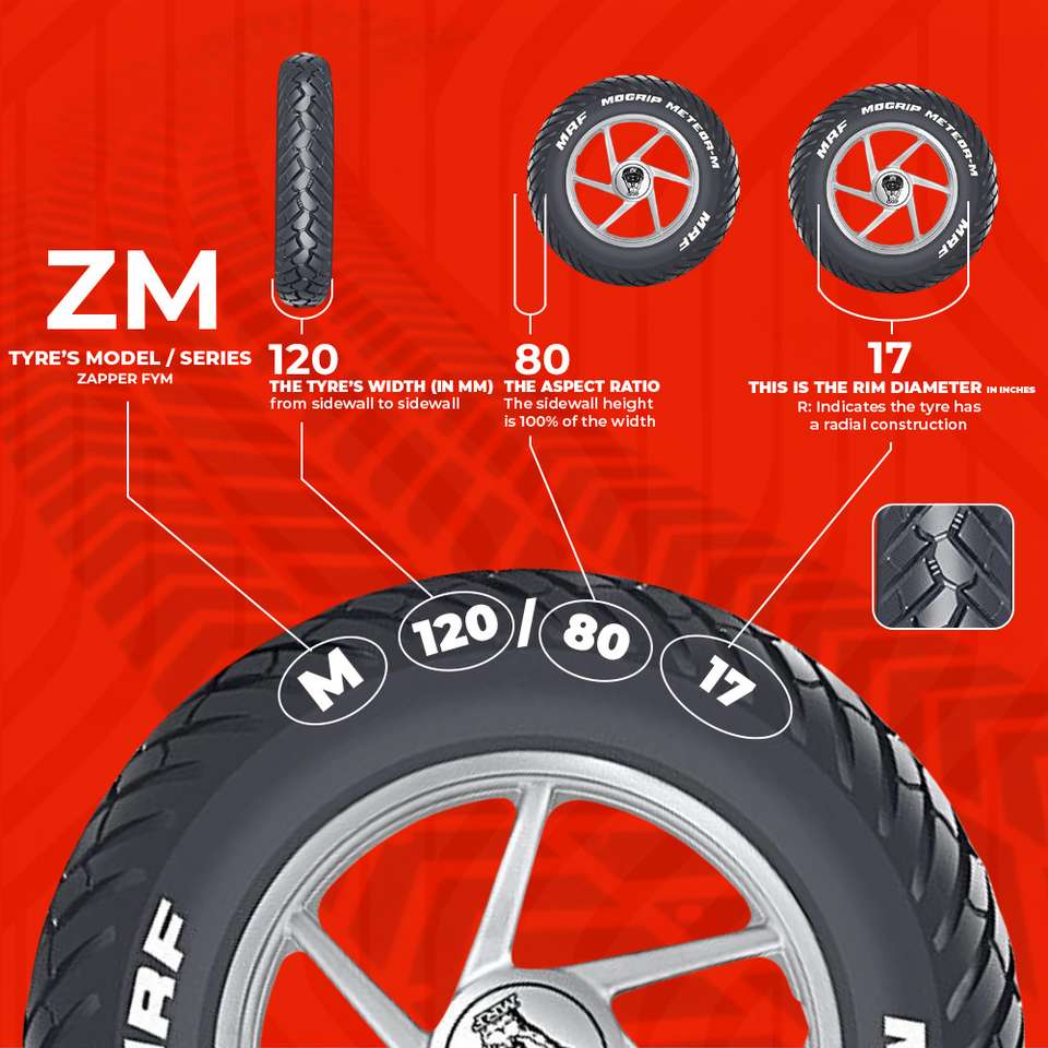 MRF M 120/80-17 61P Rear Two Wheeler Tyre - Image 8