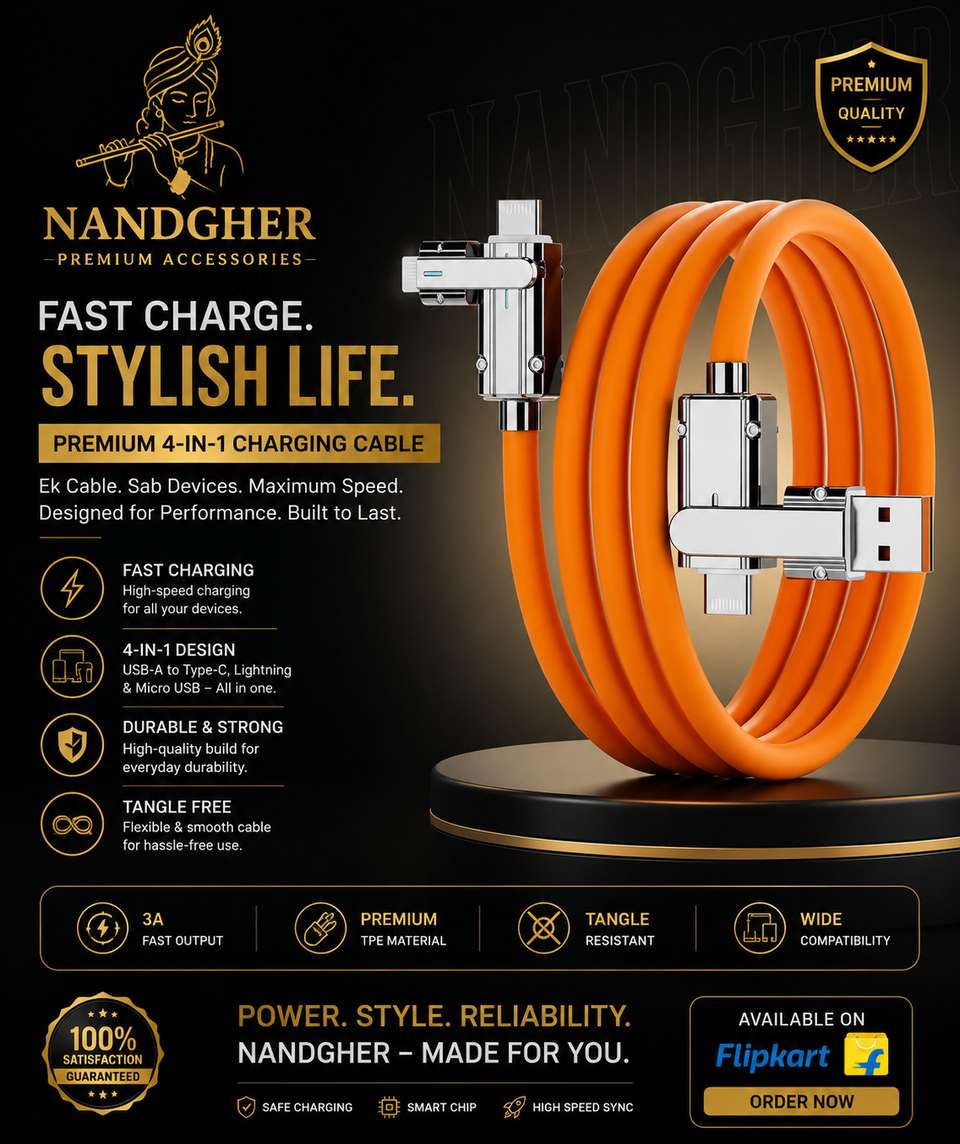 JNSM 4 in 1 Data Cable Fast Charging Portable Cord - Image 7