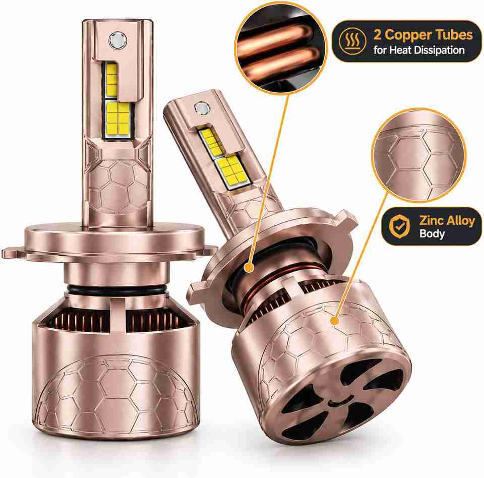 Autosea 300W H4 LED Headlight Bulbs, White - Image 6