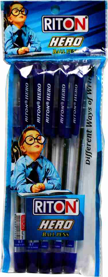 Riton Hero Ball Pen (Pack of 100, Blue Ink) - Image 4