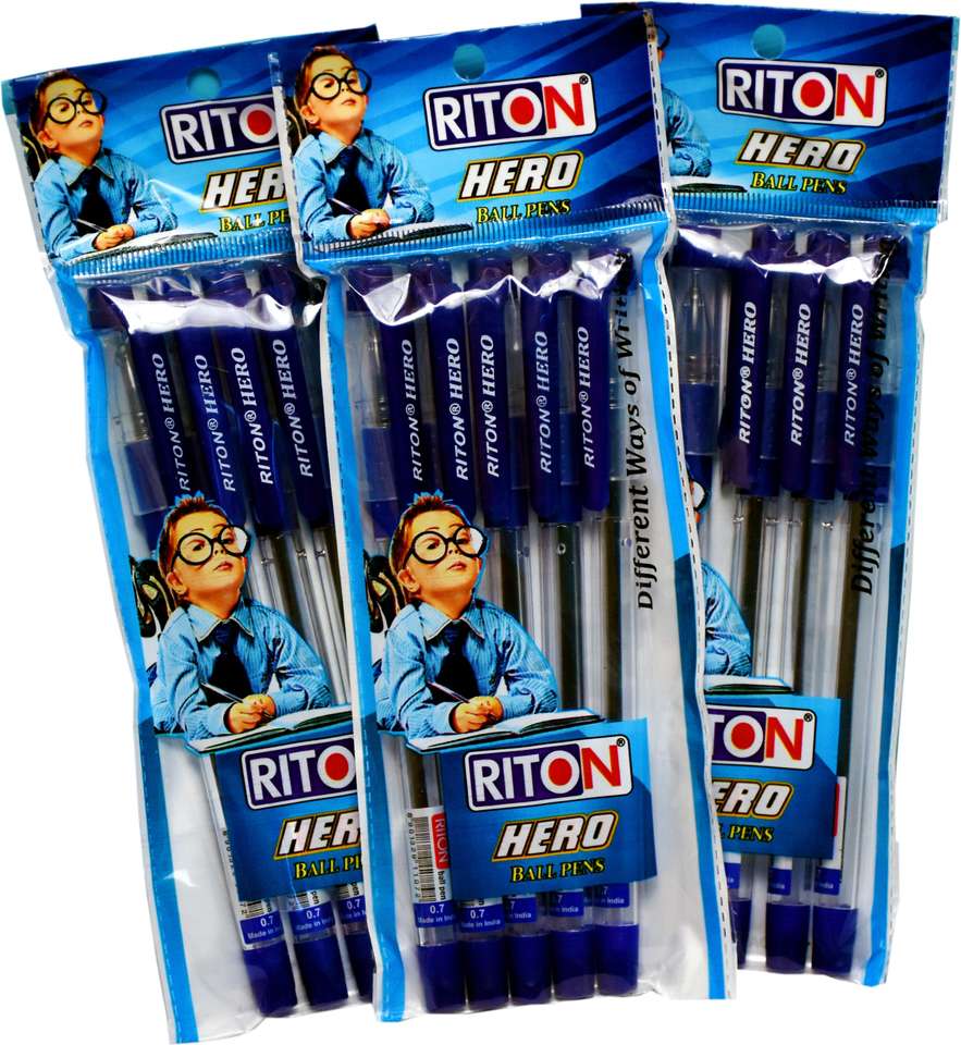Riton Hero Ball Pen (Pack of 100, Blue Ink) - Image 6