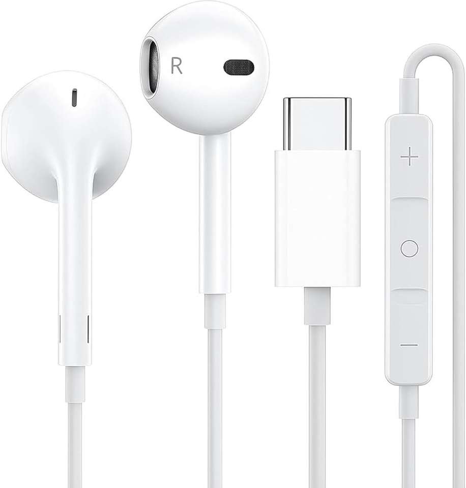 SRECOMB EarPods (USB-C) Wired Headset (White) - Image 7