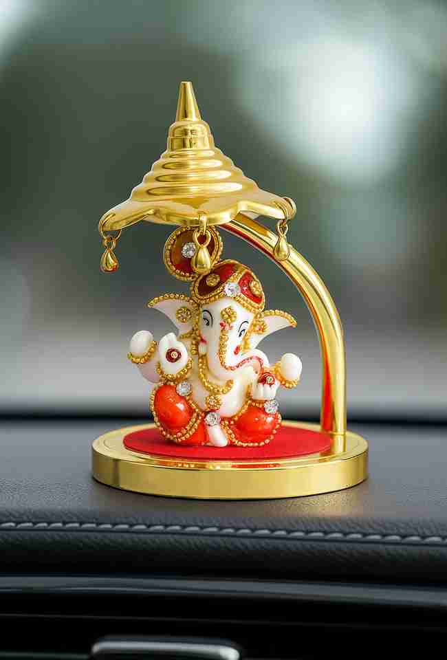 PRIMEFAIR Golden Mukut Lord Ganesha Idol - Image 6